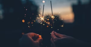 Two Sparklers Indicating Organizational Trust