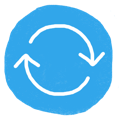 Two arrows forming a circle to represent HR process automation