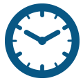 Navy blue clock represent's productivity as opportunity for HR to solve technology problem